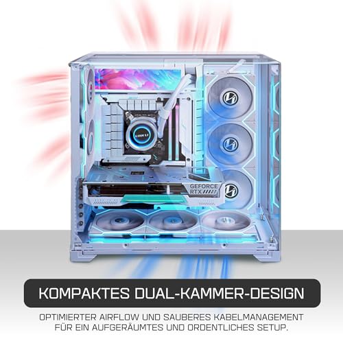 Image of Lian Li O11 Vision Compact ATX Mid-Tower Gaming PC Case - Aluminium & Tempered Glass White PC Case