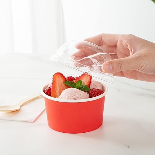 Miniatura 5 de Solo tapas tapas en forma de cúpula, 50 tapas de plástico transparente para tazas de Coppetta To Go de 8 onzas - Las tazas se venden por separado,