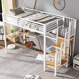 Accès sûr : échelle latérale avec main courante pour monter et descendre confortablement et en toute sécurité, convient aux matelas de 90 x 200 cm avec une épaisseur maximale de 13 cm (matelas non inclus)
