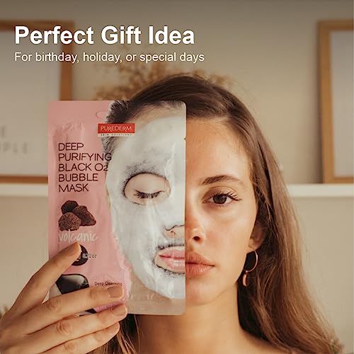 Purederm Máscara de Espuma O2 Vulcânica, Preto, 10 g