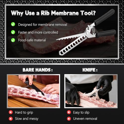 Herramienta para remover membrana de costillas de acero inoxidable miniatura 6