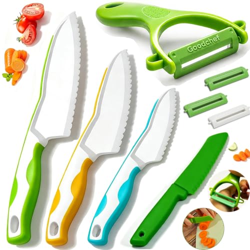 Goodchef Kit de Couteaux de Cuisine pour Enfants Montessori 8 Pièces