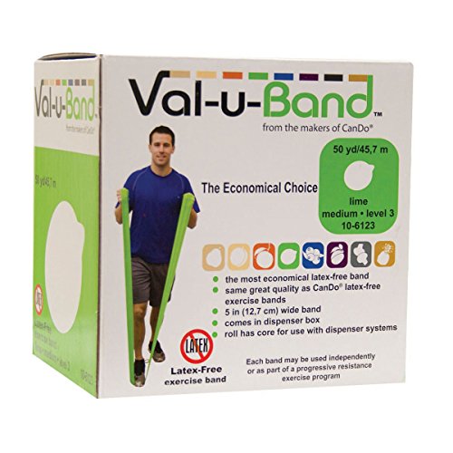 CanDo Trainingsband / Gymnastikband, Länge 45 m, Val-u-Band®, latexfrei - hellgrün (leicht)