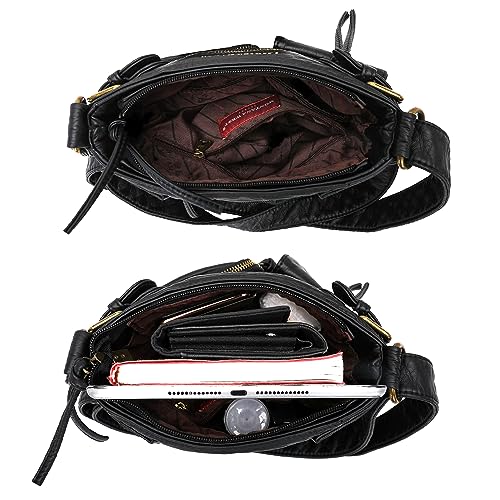 Montana West Crossbody Purses for Women Multi Pockets Shoulder Bags Black by Montana West - Used condition - Image 7