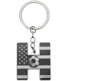 Bag Charms Initial A-Z Letter Keychain Bag Charm Soccer Keychain for Handbags Sports Bag