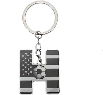 Bag Charms Initial A-Z Letter Keychain Bag Charm Soccer Keychain for Handbags Sports Bag