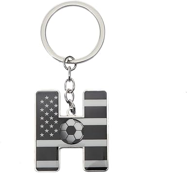 Bag Charms Initial A-Z Letter Keychain Bag Charm Soccer Keychain for Handbags Sports Bag