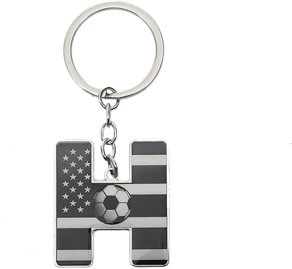 Bag Charms Initial A-Z Letter Keychain Bag Charm Soccer Keychain for Handbags Sports Bag