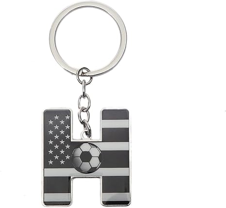 Bag Charms Initial A-Z Letter Keychain Bag Charm Soccer Keychain for Handbags Sports Bag
