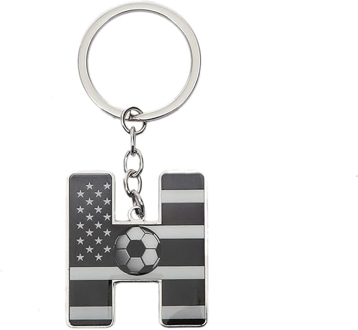 Bag Charms Initial A-Z Letter Keychain Bag Charm Soccer Keychain for Handbags Sports Bag