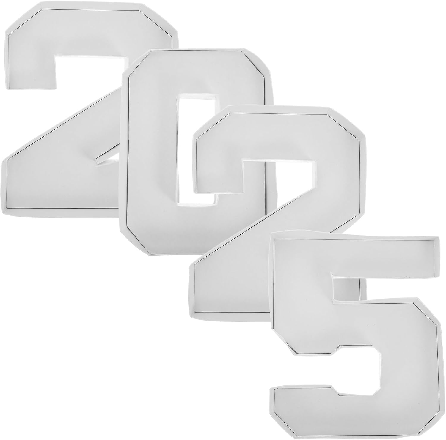 BETOOKY 4pcs Fillable Paper Candy Box Numbers 2,0,5 White Cardboard Party Decorations Birthday Sweets Storage Container for Celebrations