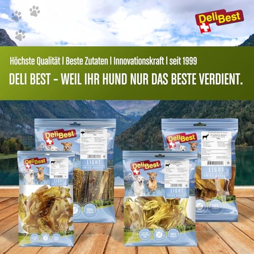 DeliBest Light Knabberohren gourmet I Dental Sticks I Hundesnacks getreidefrei I Rinderohren für Hunde I Rinderohren getrocknet I Hundezahnpflege Snack 500g