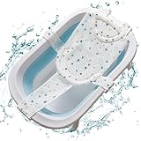 XPJBKC Badewanneneinsatz Baby, Babybadenetzt Baby Badewanneneinsatz Sitz Babywannen, Anti-Rutsch BadeNetz, Verstellbar Badewanne Pad Baby Badezubehör für ab 6-24 monate Neugeborene Baby
