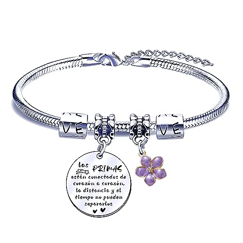 POIUYTRE Regalo Primas Regalo Pulsera para Prima Pulsera para Mujer Regalos de Cumpleaños Navidad Familiares Pulsera Primas Regalo Primas Originales Pulsera Mujer Primas