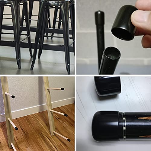 Prescott Plastics 2\" Inch Vinyl Round Plug Insert (4 Pack), Black rubber End Cap for Metal Tubing, Fence and Auto Body, Glide Insert for Pipe Post, Chairs and Furniture legs