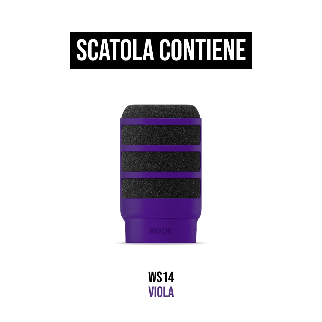 RØDE WS14 Premium Pop Filter per PodMic e PodMic USB (Viola)