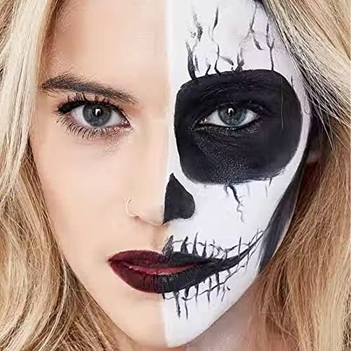 3Pcs Clown Black White Makeup,Face Body Paint Stick,Eye Black Football,For Sports Or Halloween Christmas Makeup,Sweatproof,Long Lasting (Black+White+Red) #TOP3