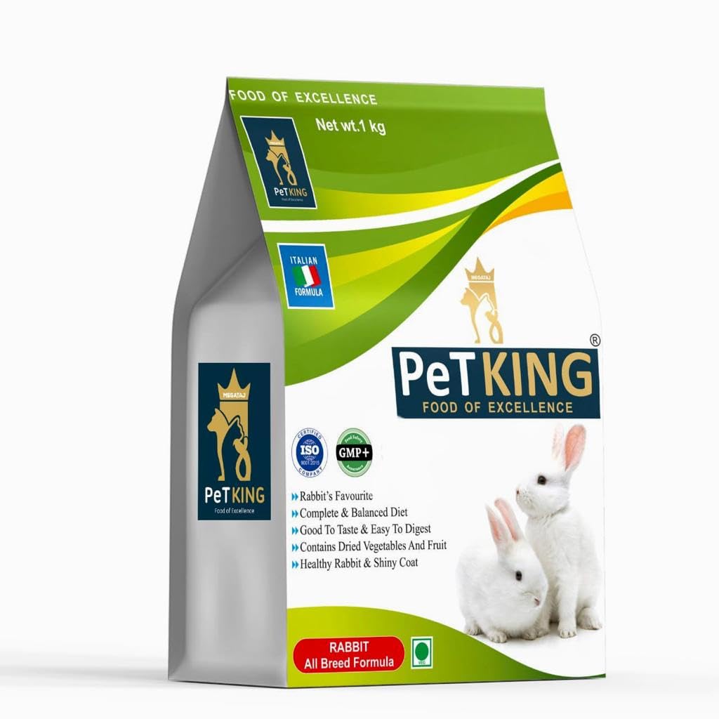 PeTKING Adult Rabbit Food 1kg Nutritionist Choice with Alfa Hay All Breed Formula 1Kg Dry Pellet for Small & Adult Bunnies Dry Food Pellet (ISO Certified)