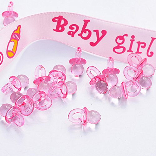Niuzaiz 144 Pcs Mini Acrylic Pacifier Beads Table Scatter Confetti Party Favors (Pink Blue Mixed) #TOP3