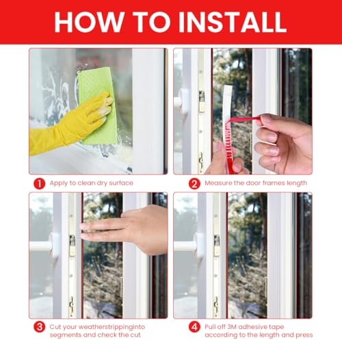 Image of HASTHIP Silicone Door Seal Strip, Self Adhesive 19.69ft White