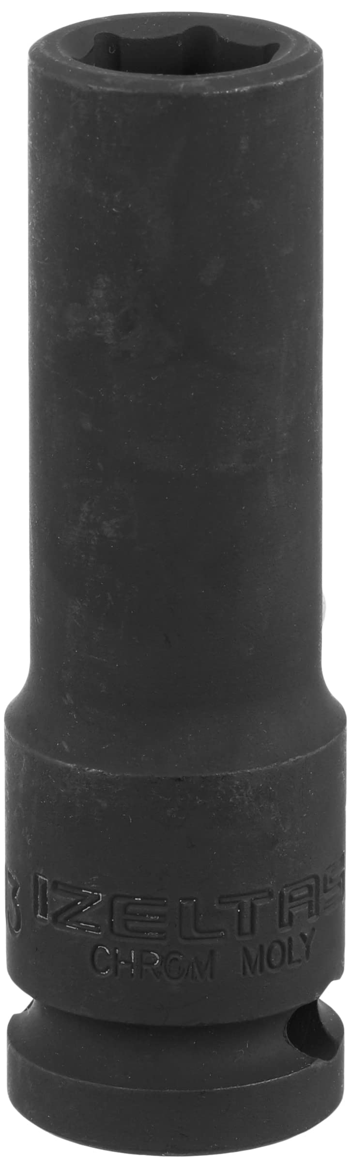 izeltas 1108067013 1/2" Altı Köşe Havalı Derin Lokma Anahtar, Siyah, 13 Mm