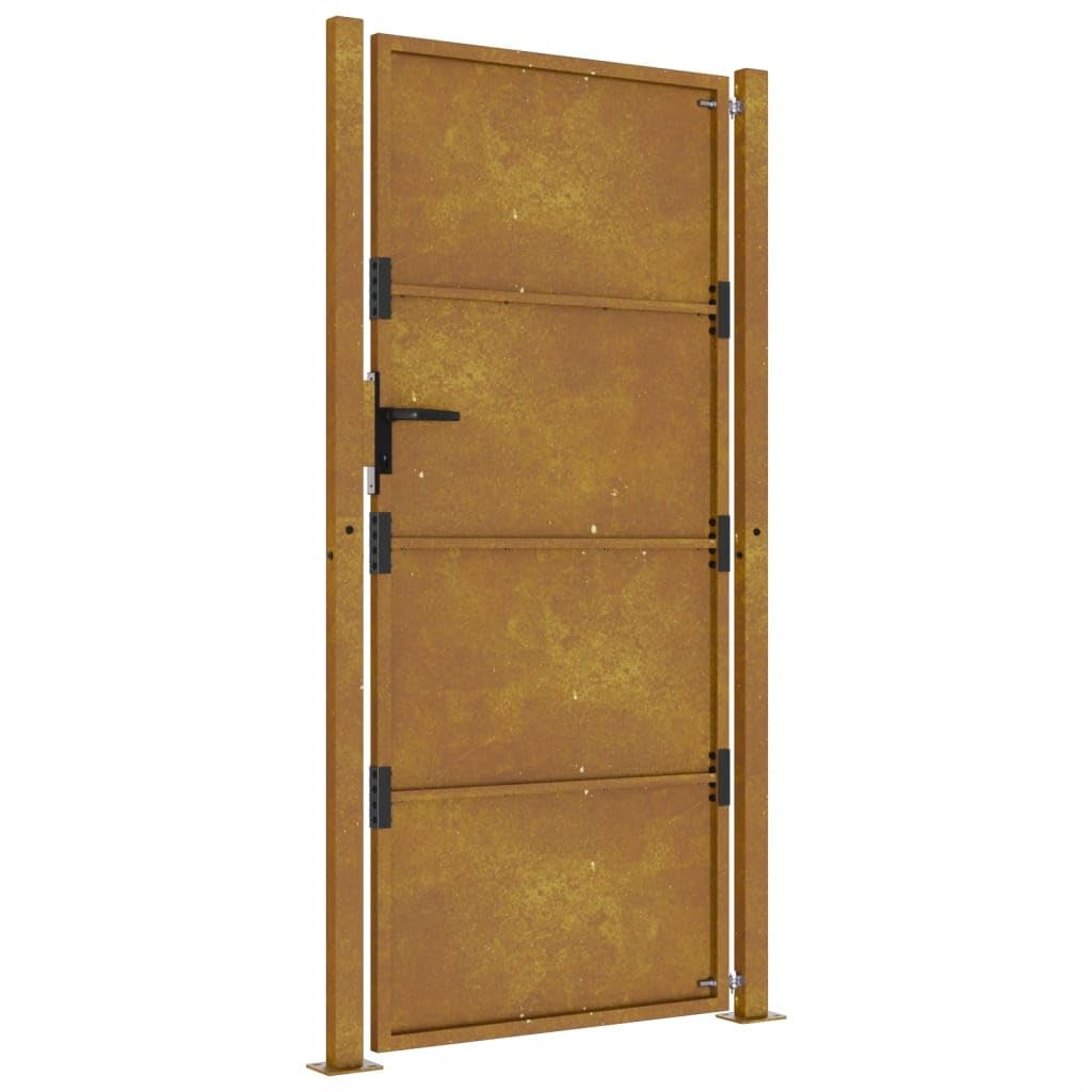ZEYUAN Puerta de jardín Acero corten 105x205 cm, Puertas para Jardin, Puertas De Exterior, Valla Jardín, Rejas para Puertas De Entrada153207