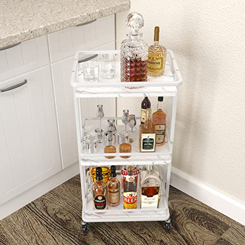 3-Tier-Rolling-Serving-Bar-Cart-Wood-and-Metal-Kitchen-Island-Storage-Cart-with-Wheels-Multifunction-Utility-Drink-Cart-Storage-Rack-for-Home-Kitchen-Bar-Dinning-Room-Living-Room-White 3 Tier Rolling Serving Bar Cart Wood and Metal Kitchen Island Storage Cart with Wheels Multifunction Utility Drink Cart Storage Rack for Home Kitchen Bar Dinning Room Living Room White