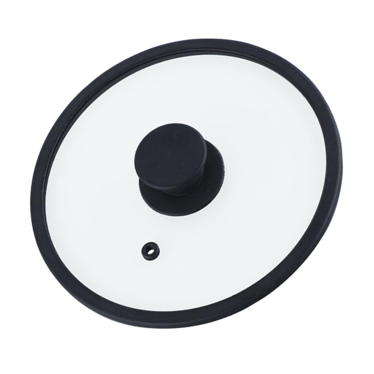 Coperchio Rotondo in Vetro Temperato Nero Bordo in Silicone