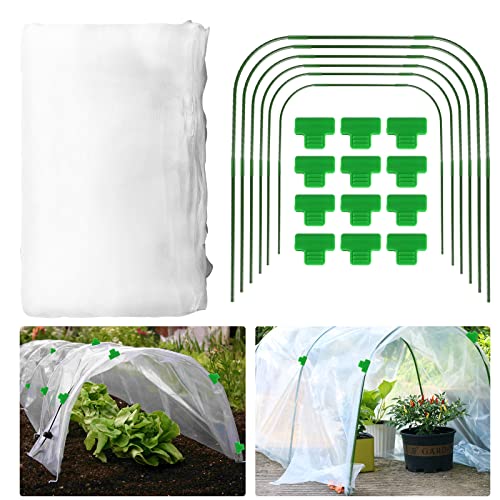 LMYDIDO Gartenreifen Netting Set, 6 Stück 80 x 80cm Stahl Gewächshaus...
