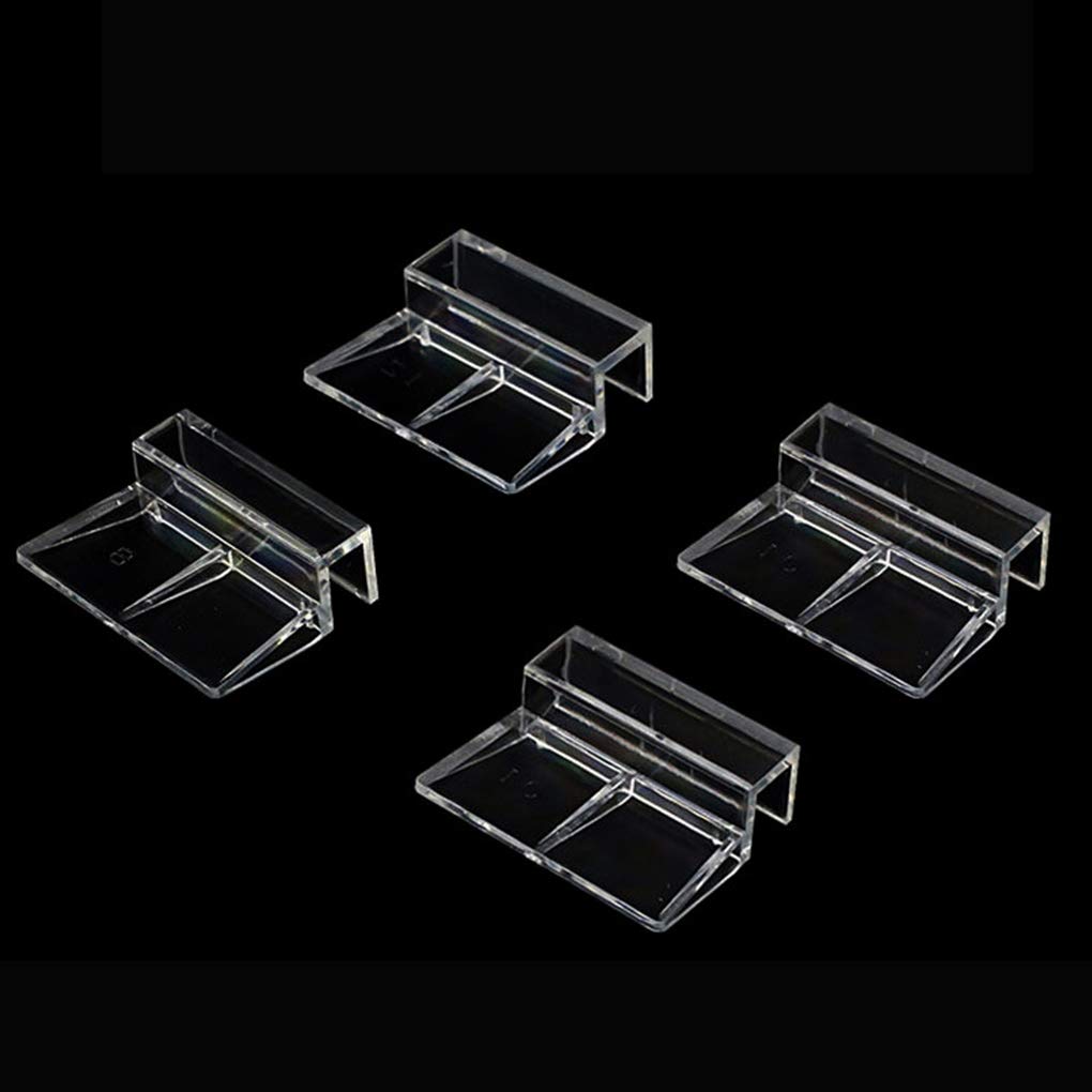 4 soportes de plástico transparente para acuario, cubierta de cristal, accesorios para acuario