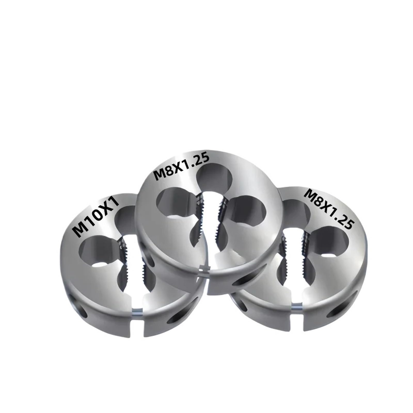 Xchiaueo 3Pc S Metric Adjustable Thread Round Die Stainless Steel Screw Threading Diess