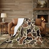 Erosebridal Duck Hunting Flannel Blanket Queen Inch Army Camo Fleece Blanket Camouflage Military Fuzzy Plush Throw Wild Woodland Farmhouse Living Room Decor