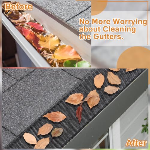 Image of Blulu 25 Pcs Lock in Gutter Guard 6 Inch x 75 ft Stainless Steel Micro Mesh Leaf Gutter Screens Protection Covers Fit 4 inch, 5 inch and 6 inch K Style
