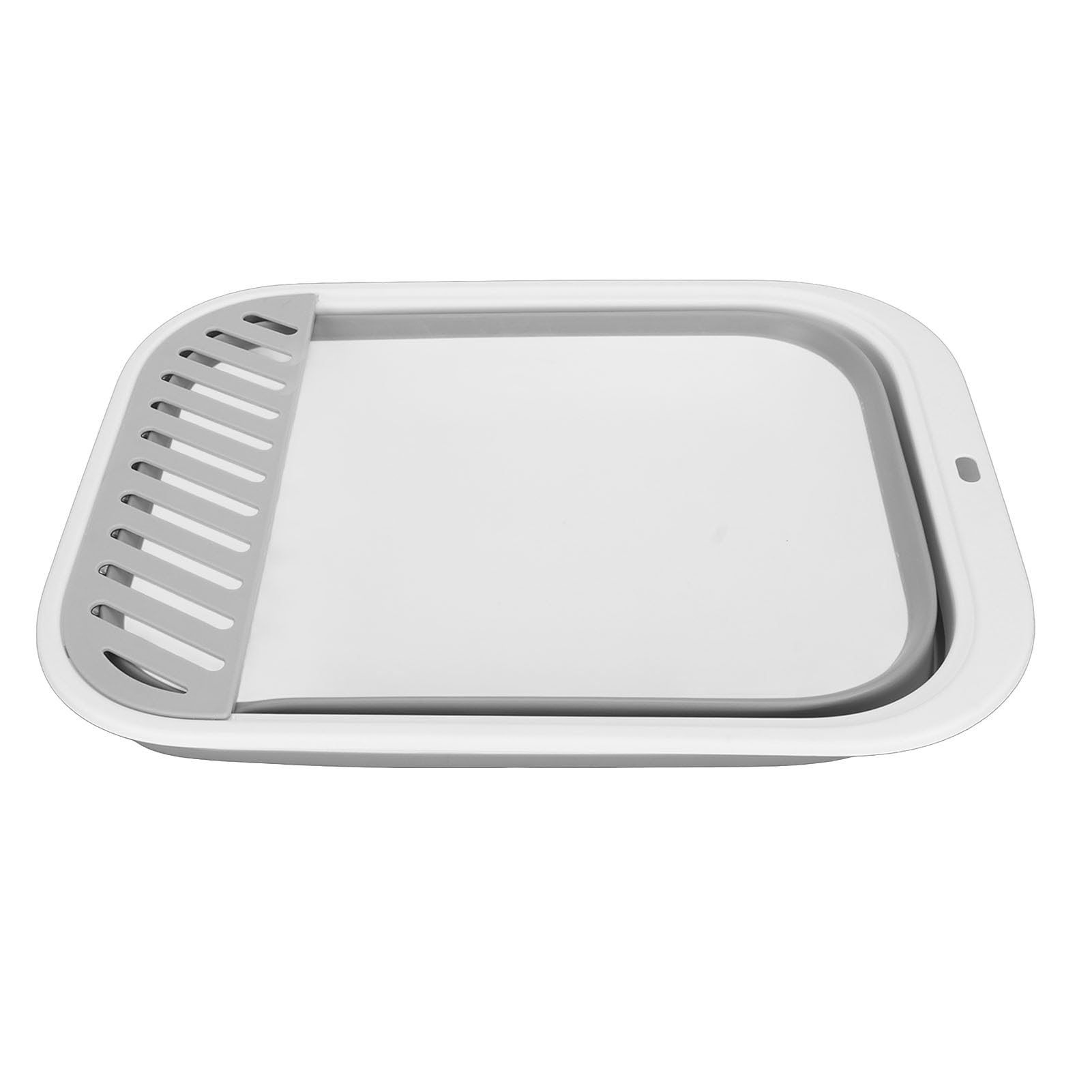 Senior Cat Litter Box, Toilet Training For Cats Low Entrance Travel Litter Box with Falling Sand Pedal Semi Enclose Foldable Kitten Toilet Pan For Kittens Pets (Grey)