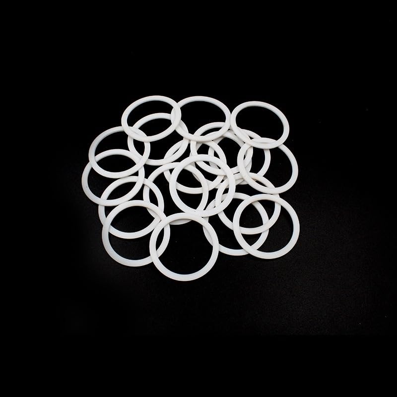 Podkładki płaskie PTFE, Zestaw 10 uszczelek PTFE Płaski pierścień 2 mm M6 do M45 Podkładki O-ring do kranu z wężem falistym(M45x55x2mm)