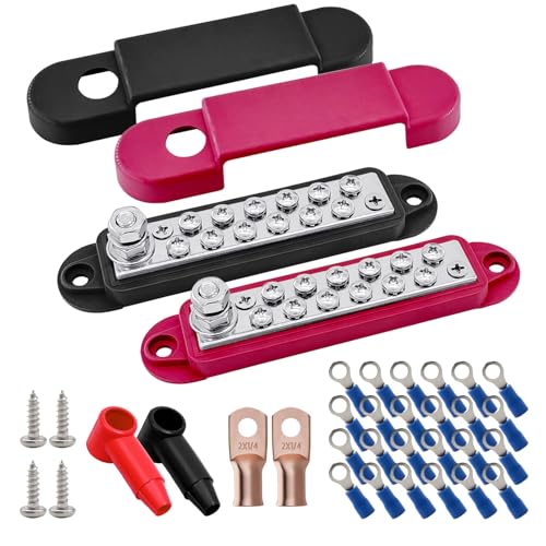 Distribution block bus bar kit 12V avec goujon 1/4" pour batterie voiture yacht