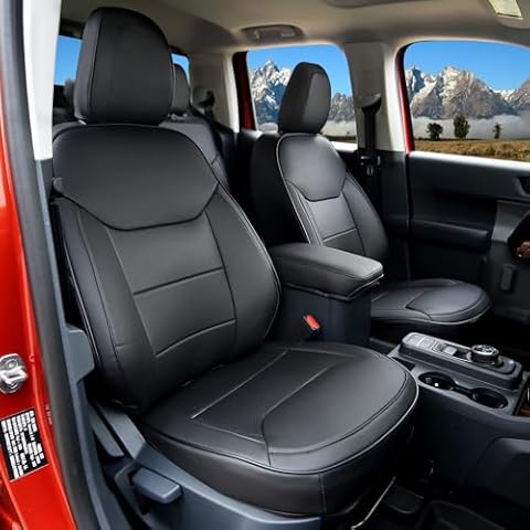 Mabett Seat Covers for Ford Maverick 5-Seat, Interior Protectors fit Maverick Accessories 2022 2023 2024 2025, Full Protection, Pu Leather (Black) Cover