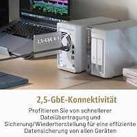 QNAP - NAS DT 2-Bay ARM 4C 2GHZ 2XSATA 6GB/S 3.5/2.5IN 4GB RAM 1XGBE 1X2.5GBE – Ansicht 2