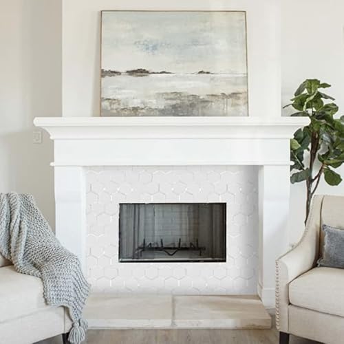 Dicofun 10-Sheet Hexagon Peel And Stick Backsplash Tile, Polished White Tile Look Mixed Metal Silver Kitchen Backsplash Peel And Stick Wall Tiles #TOP4