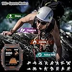 Military Smart Watch for Men (Answer/Make Calls), 1.75'' Smart Watch for Android and iPhone, Fitness Watch with 100+ Sports Modes, IP68 Waterproof, GPS/Heart Rate/Sleep/Stress, Watches for Men - Image 3