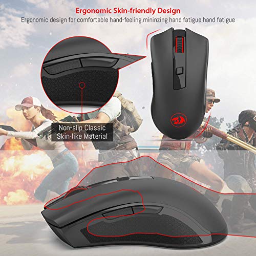 Mouse ottico wireless M652 da 2,4 G con ricevitore USB, mouse portatile per gaming e ufficio, 5 livelli DPI regolabili, 6 pulsanti per desktop, MacBook, notebook, PC, laptop, computer - Mouse gaming - Immagine 7