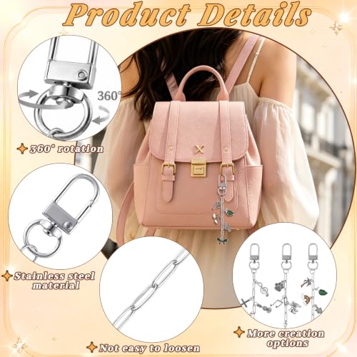 Image of Wurosi 18pcs Paperclip Keychain Making Kit,Key Ring Swivel Snap Hook Chains