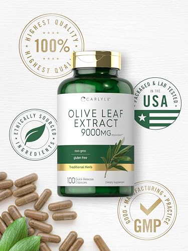 Carlyle CL3575 Olive Leaf Extract Capsules | 9000Mg | 100 Count | Non-Gmo, Gluten Free | High Potency Supplement thumb #5