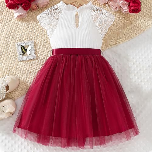 Girls Graduation Dresses Sleeveless Floral Embroidery Tulle Prom Dress Cute Puffy Wedding Party Dress with Bowknot3