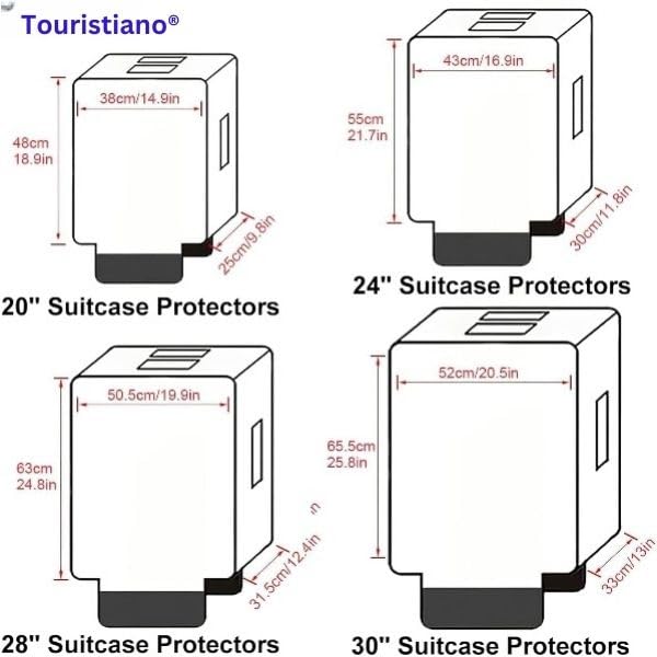 Image of Touristiano PVC Zippered Clear PVC Wheel Suitcase Covers Protectors Soft Side Waterproof Dustproof Case for Wheeled Luggage Trolley Protective Covers (Size - Large 68 x 33 x 46 Cm)