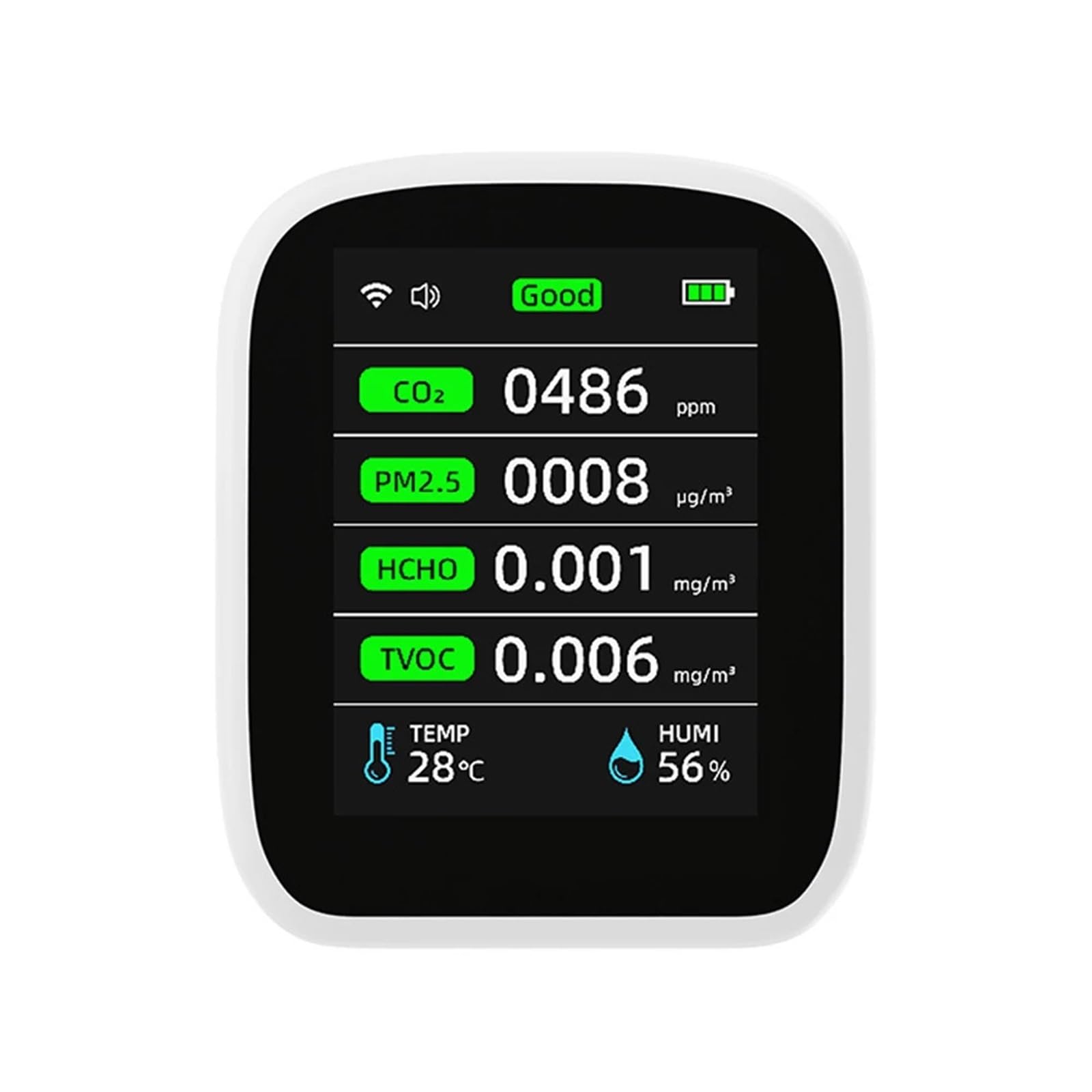 Medidores de calidad del aire, Monitor de calidad del aire 8 en 1, medidor multifunción de formaldehído y CO2.