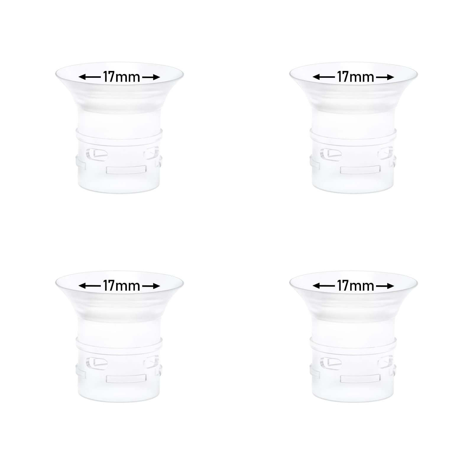 4pcs 17mm Flange Insert Compatible with eufy S1 Pro/S1/E10/E20, Fit for Momcozy M9/M6/M5/S12 pro Breast Pump