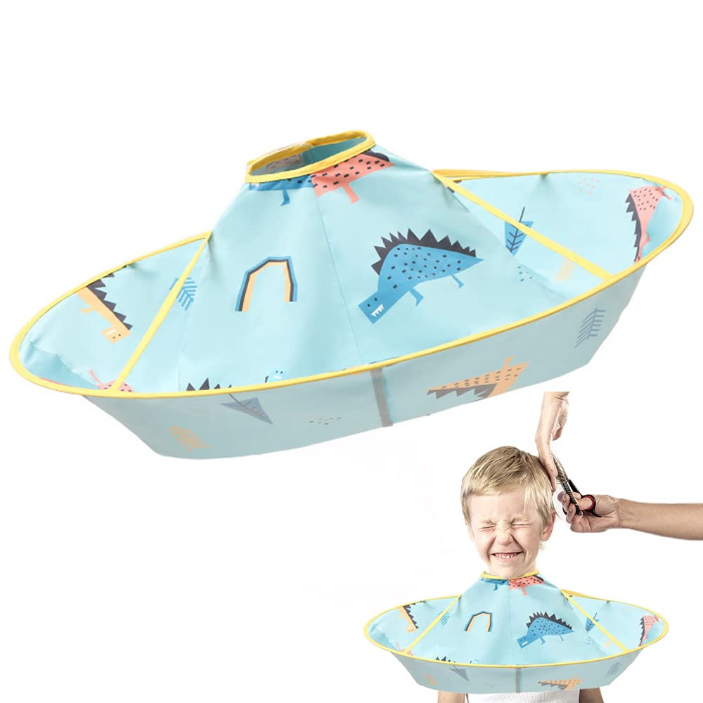 Capa Cortar Pelo de Niños, Capa de Peluquero Infantil, Capa Peluquería Niño, Corte de Pelo para Niños Capa de Peluquero Con Cierre Ajustable para Accesorios de Salón en Casa, Peluquería