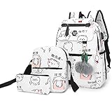 🎒Moda Simple Sets de Mochila Escolares 3 en 1: Mochila +Bolso Bandolera+Bolso de Pluma