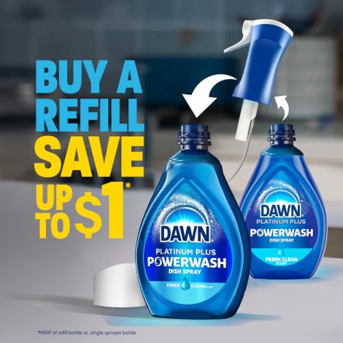 Image of Dawn Dish Soap Spray Kitchen Household Essentials 1 Tropical Blend Starter Kit and Watermelon Refill Combo Pack, 16 oz (each)